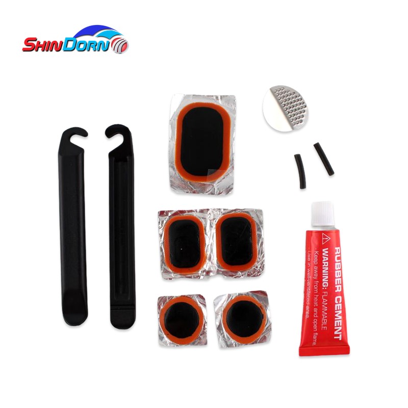 Portable bike kit with rubber glue for tires, mountain bike accessories